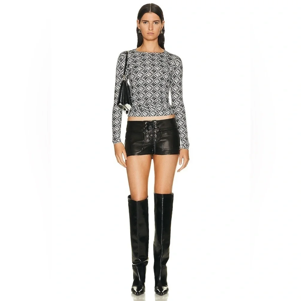 New! EB Denim Leather Black Micro Hottie Y2K
Lace Up Shorts ❤️🔥 Size 26 NWT! - Picture 2 of 15
